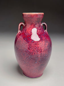 Two-Handled Vase in Pomegranate, 6.5"h (Ben Owen III)