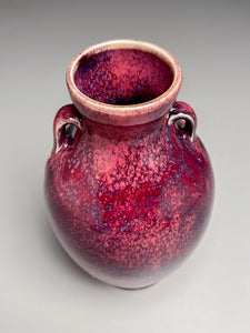 Two-Handled Vase in Pomegranate, 6.5"h (Ben Owen III)