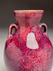 Two-Handled Vase in Pomegranate, 6.5"h (Ben Owen III)