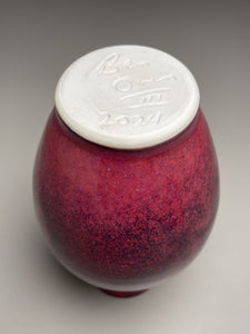 Two-Handled Vase in Pomegranate, 6.5"h (Ben Owen III)