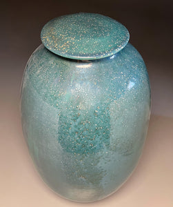 Covered Jar in Patina Green, 23.5"h (Ben Owen III)