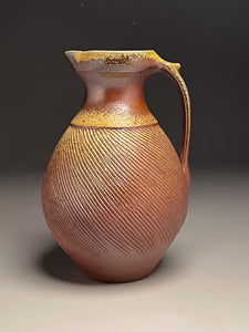 Combed Pitcher in Ash Glaze, 11.5"h (Ben Owen III)