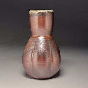 Melon Hourglass Flower Vase in Copper Penny, 11.5"h (Ben Owen III)