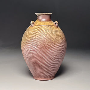 Combed Edo Jar in Ash Glaze, 12"h (Ben Owen III)