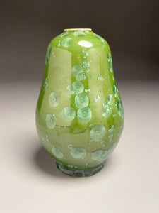 Gourd Vase #2 in Lily Pad Green Crystalline, 7.25"h (Ben Owen III)