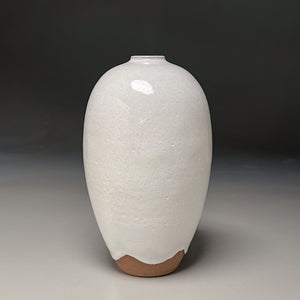 Egg Vase in Dogwood White, 9"h (Ben Owen III)