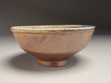 Load image into Gallery viewer, Combed Bowl #1 in Cobalt, Yellow Matte, &amp; Ash Glazes, 6.75&quot;dia. (Tableware Collection)
