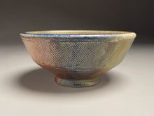 Load image into Gallery viewer, Combed Bowl #1 in Cobalt, Yellow Matte, &amp; Ash Glazes, 6.75&quot;dia. (Tableware Collection)
