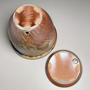 Combed Planter Set in Cobalt & Ash Glaze, 9.5"dia. (Ben Owen III)