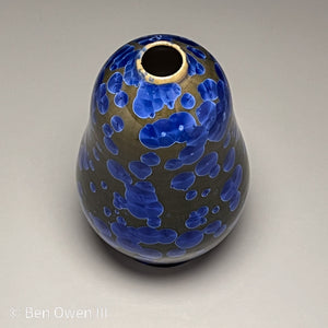 Gourd Vase #2 in Cobalt Crystalline, 7.75"h (Ben Owen III)