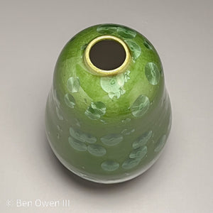 Gourd Vase in Lily Pad Green Crystalline, 7.25"h (Ben Owen III)