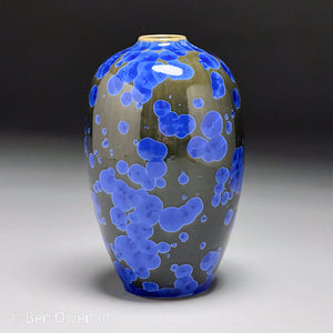 Egg Vase in Cobalt Crystalline, 7.25"h (Ben Owen III)