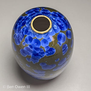 Egg Vase in Cobalt Crystalline, 7.25"h (Ben Owen III)