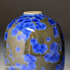 Egg Vase in Cobalt Crystalline, 7.25"h (Ben Owen III)