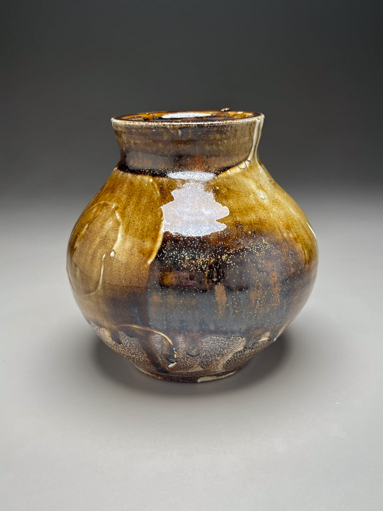 Flower Vase in Amber & Salt Glaze 7