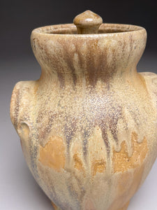 Handled Jar in Pumpkin, Yellow Matte and Ash Glazes, 7"h (Tableware Collection)