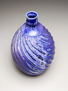 Carved Spiral Bottle in Nebular Purple, 13.25"h (Ben Owen III)
