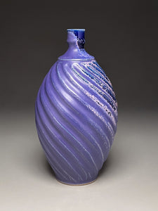 Carved Spiral Bottle in Nebular Purple, 13.25"h (Ben Owen III)