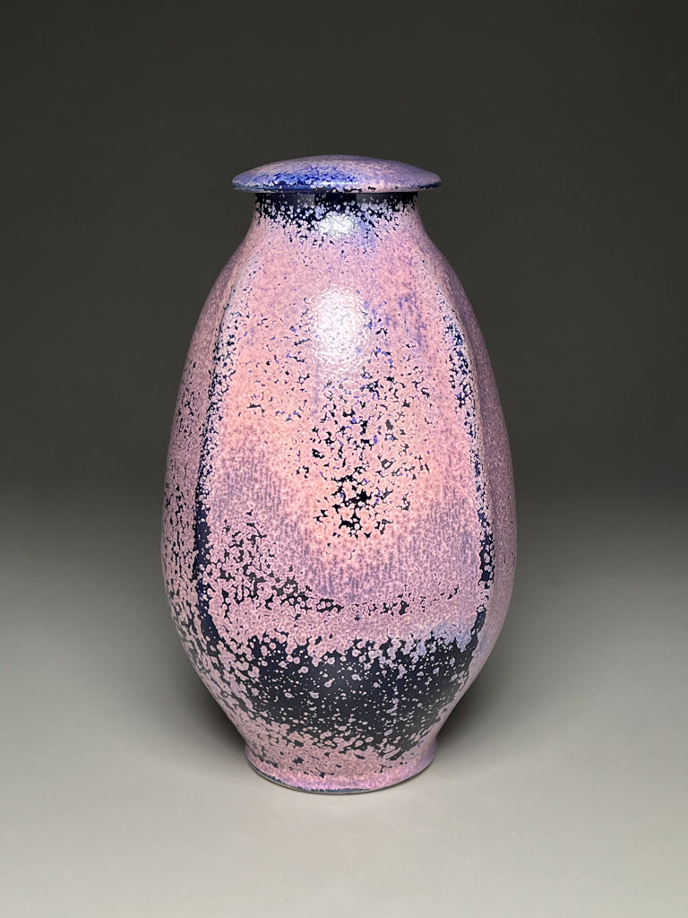 Covered Jar in Nebular Purple, 12.75