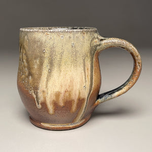 Mug #2 in Cobalt, Yellow Matte, & Ash Glaze, 4"h (Tableware Collection)