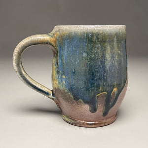 Mug #3 in Cobalt, Yellow Matte, & Ash Glaze, 4.25"h (Tableware Collection)