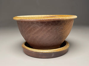 Combed Planter Set in Yellow Matte & Ash glaze, 4.5"h. (Ben Owen Pottery Collection)