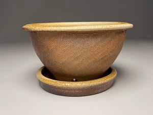 Combed Planter Set in Yellow Matte & Ash glaze, 4.5"h. (Ben Owen Pottery Collection)