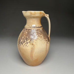 Pitcher with Combed Lines in Copper Penny, 12.5"h (Ben Owen III)