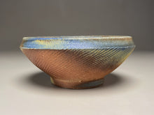 Load image into Gallery viewer, Small Combed Bowl #1 in Ash, Cobalt, &amp; Yellow Matte Glazes, 6&quot;dia. (Tableware Collection)
