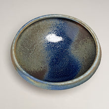 Load image into Gallery viewer, Small Combed Bowl #1 in Ash, Cobalt, &amp; Yellow Matte Glazes, 6&quot;dia. (Tableware Collection)
