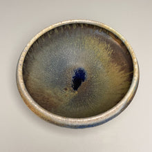 Load image into Gallery viewer, Small Combed Bowl #2 in Ash, Cobalt, &amp; Yellow Matte Glazes, 6&quot;dia. (Tableware Collection)
