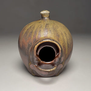 Birdhouse #2 in Copper Penny & Ash Glaze, 6"h. (Ben Owen Pottery Collection)