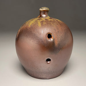 Birdhouse #2 in Copper Penny & Ash Glaze, 6"h. (Ben Owen Pottery Collection)