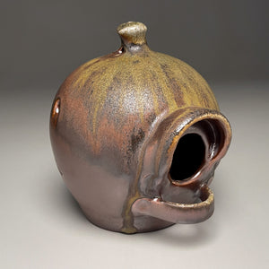 Birdhouse #2 in Copper Penny & Ash Glaze, 6"h. (Ben Owen Pottery Collection)