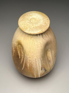 Altered Covered Jar in Yellow Matte and Ash Glazes, 12.75"h (Ben Owen III)