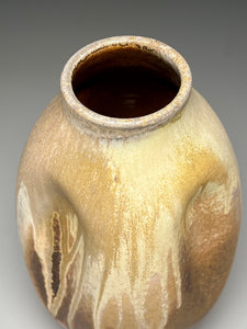 Altered Covered Jar in Yellow Matte and Ash Glazes, 12.75"h (Ben Owen III)