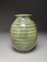 Load image into Gallery viewer, Carved Covered Jar in Patina Green, 10.5&quot;h (Pots From The Past)
