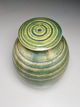 Load image into Gallery viewer, Carved Covered Jar in Patina Green, 10.5&quot;h (Pots From The Past)
