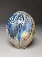 Load image into Gallery viewer, Melon Egg Vase in Cobalt, Yellow Matte, Salt and Ash Glazes, 7.75&quot;h (Pots From The Past)
