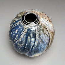 Load image into Gallery viewer, Melon Egg Vase in Cobalt, Yellow Matte, Salt and Ash Glazes, 7.75&quot;h (Pots From The Past)
