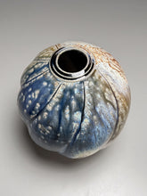 Load image into Gallery viewer, Melon Egg Vase in Cobalt, Yellow Matte, Salt and Ash Glazes, 7.75&quot;h (Pots From The Past)
