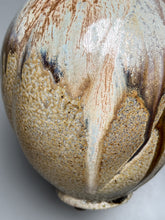 Load image into Gallery viewer, Melon Egg Vase in Cobalt, Yellow Matte, Salt and Ash Glazes, 7.75&quot;h (Pots From The Past)
