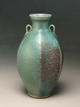 Load image into Gallery viewer, Ribbed Two-Handled Vase in Patina Green, 9.75"h (Ben Owen III)
