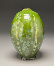 Load image into Gallery viewer, Square-Shouldered Melon Egg Vase in Lily Pad Green, 9.75"h (Ben Owen III)

