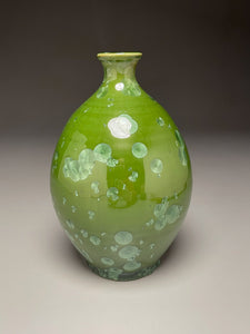 Bottle in Lily Pad Green Crystalline, 8"h (Ben Owen III)