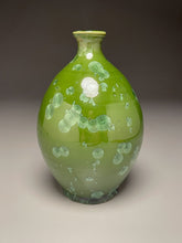 Load image into Gallery viewer, Bottle in Lily Pad Green Crystalline, 8&quot;h (Ben Owen III)
