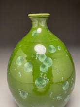 Load image into Gallery viewer, Bottle in Lily Pad Green Crystalline, 8&quot;h (Ben Owen III)
