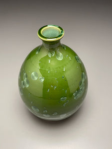 Bottle in Lily Pad Green Crystalline, 8"h (Ben Owen III)