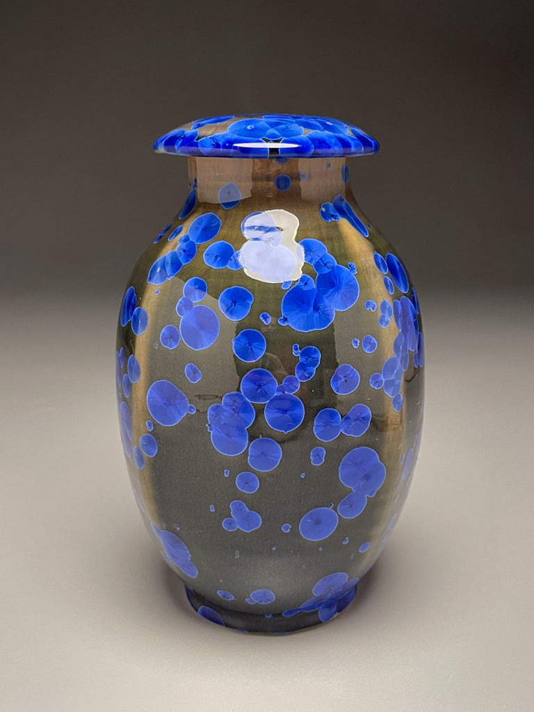 Altered Covered Jar in Cobalt Crystalline, 7.75