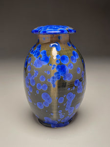 Altered Covered Jar in Cobalt Crystalline, 7.75"h (Ben Owen III)